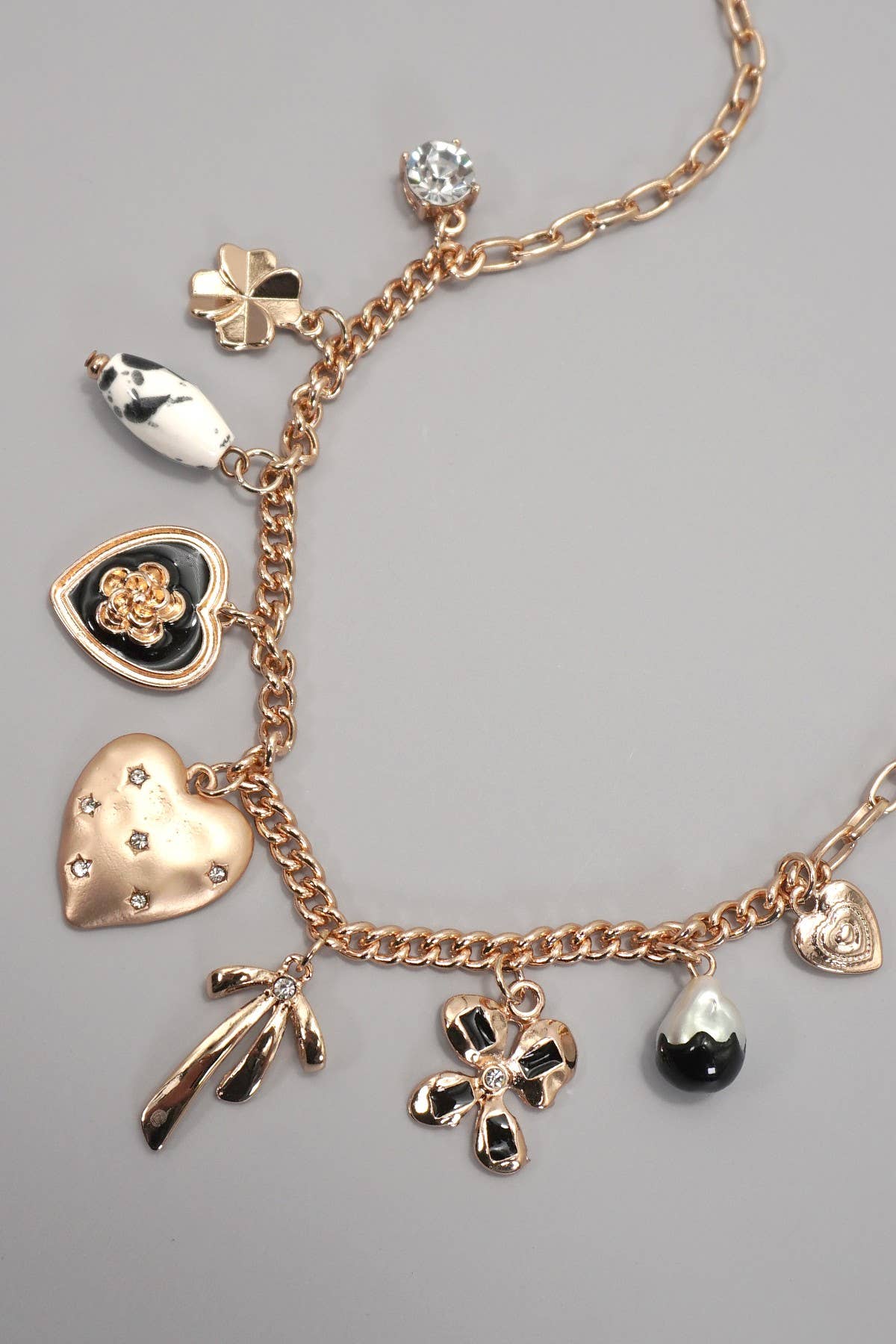 Pearl Charm Necklace - Gold