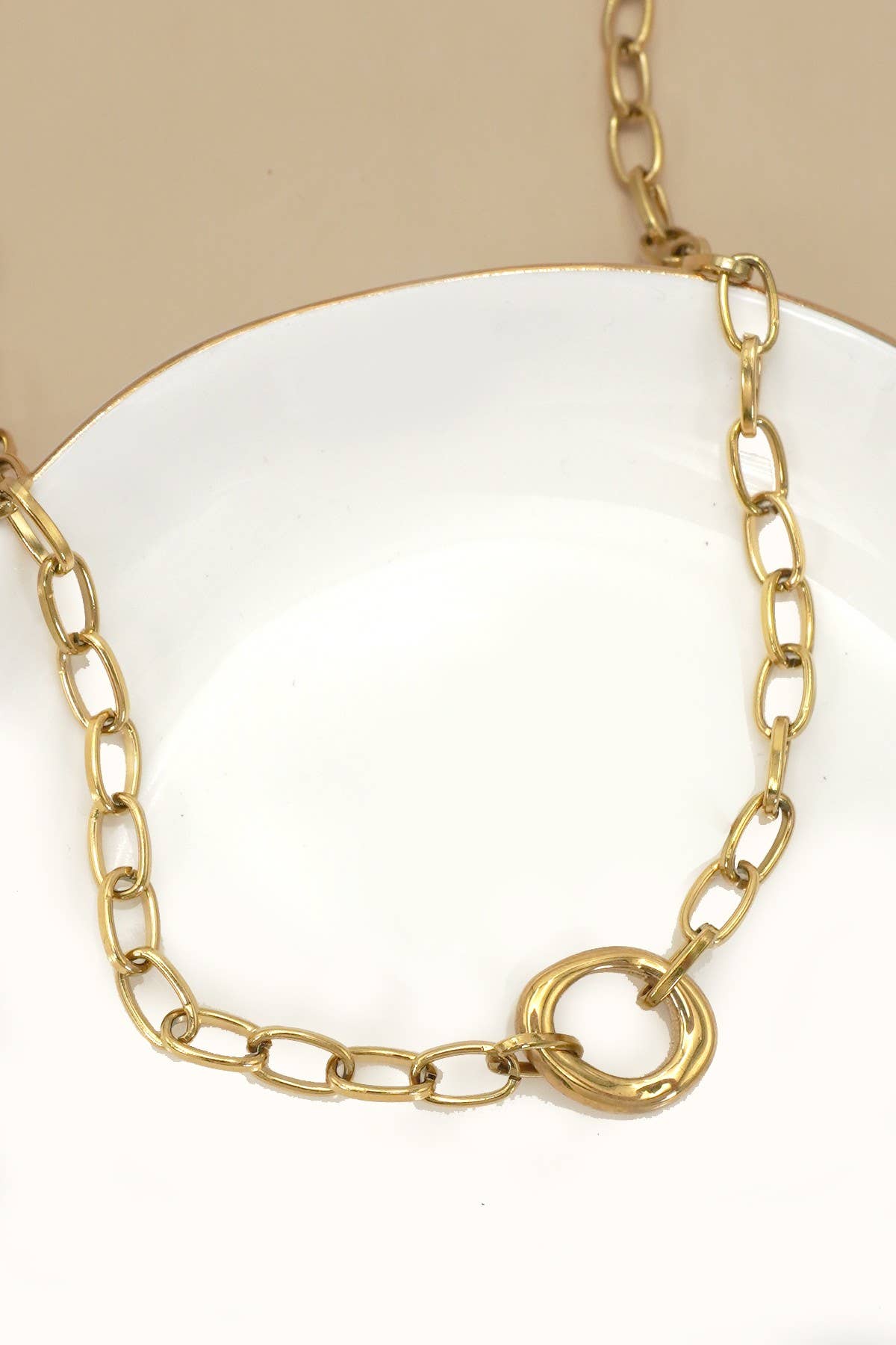 Chunky Oval Necklace - Gold