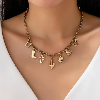 Western Layered Necklace - Gold