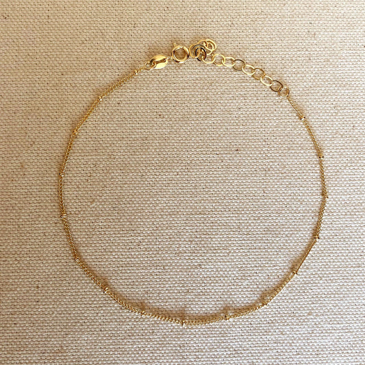 Satellite Chain Anklet - 18k Gold