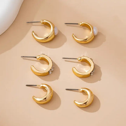 Pearl & Baguette Huggie Hoops - Gold