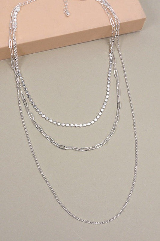 Chain Multi Layer Necklace - Silver