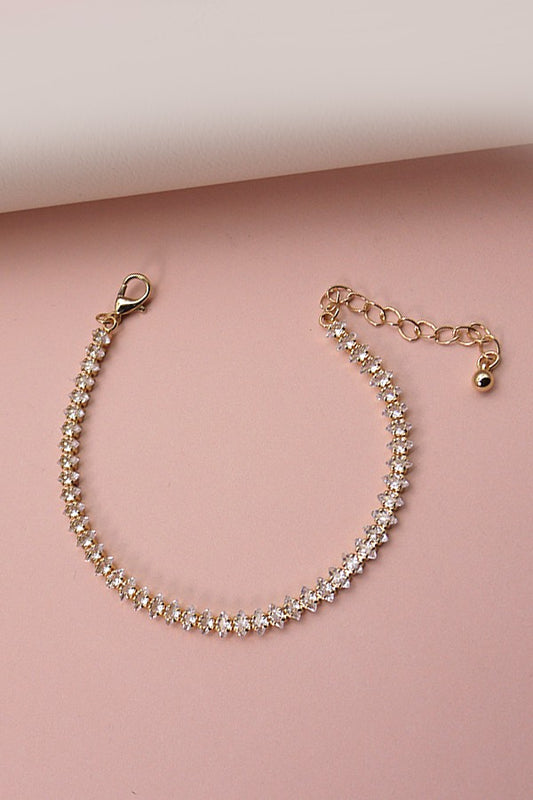 Navette Rhinestone Clasp Bracelet