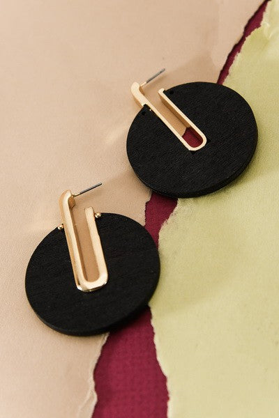 Wood Circle Earrings