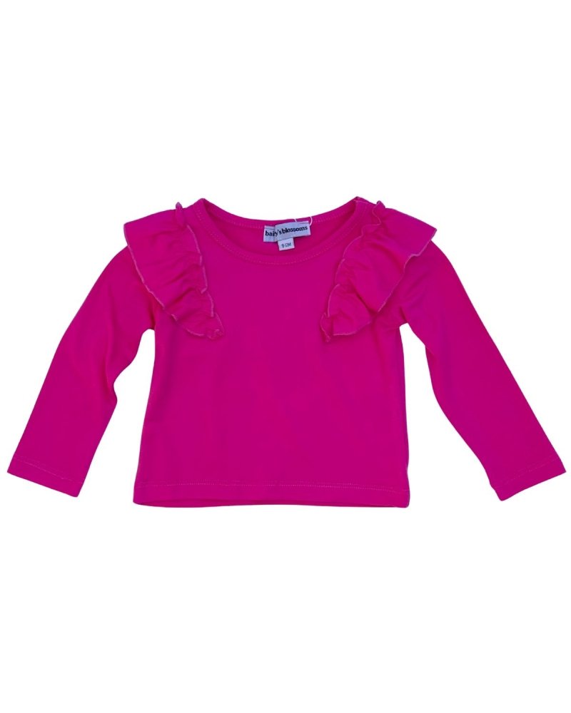 June Ruffle Shoulder Top & Leotard - Hot Pink