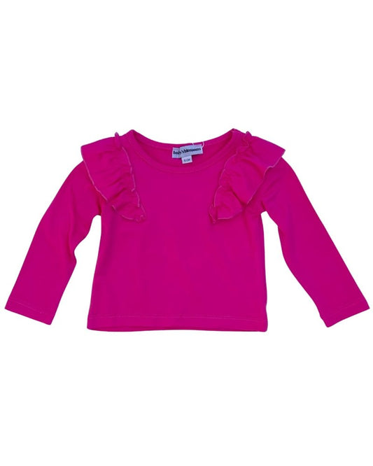June Ruffle Shoulder Top & Leotard - Hot Pink