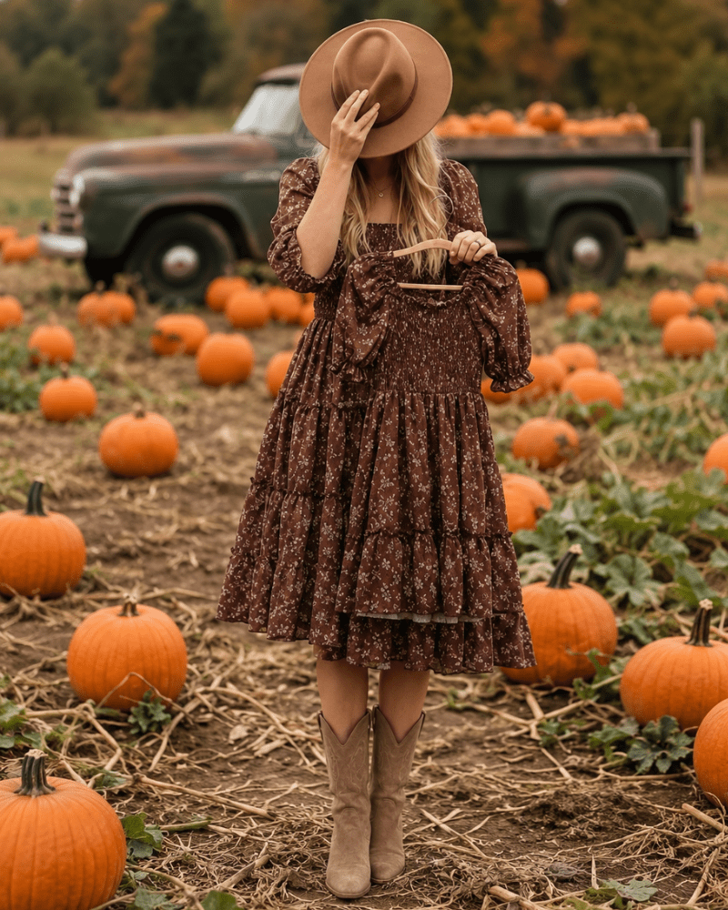 Katherine Dress - Cocoa Bloom