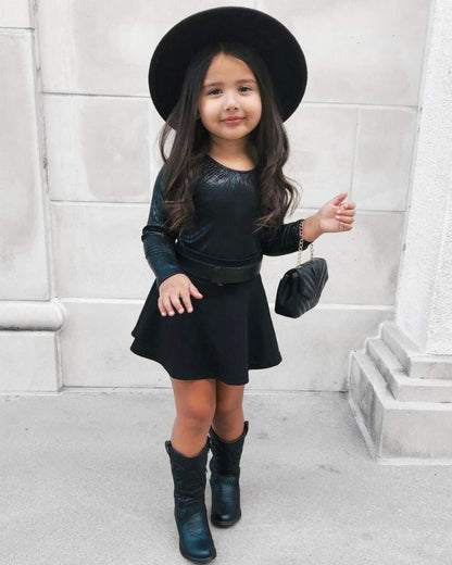 Livee Long Sleeve Leotard - Time-to-Shine Onyx