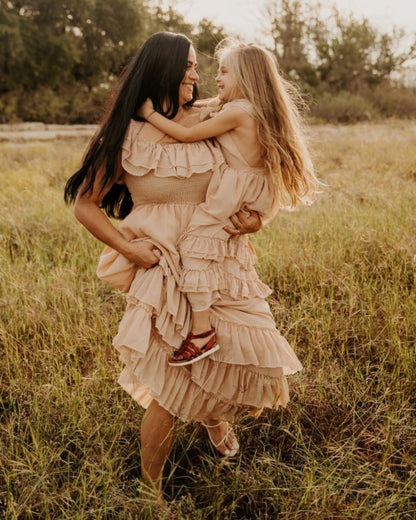 Nellie Ruffle Maxi Dress - Champagne