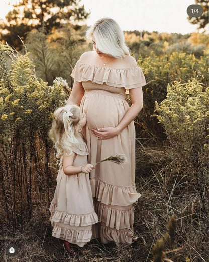 Nellie Ruffle Maxi Dress - Champagne