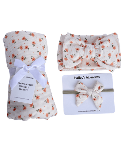 Nylon Bow - Orange Floral