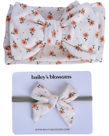 Nylon Bow - Orange Floral
