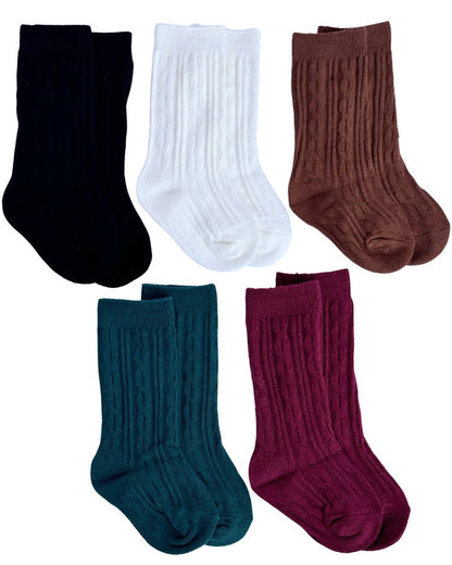 Pepper Knee-High Cable Knit Socks