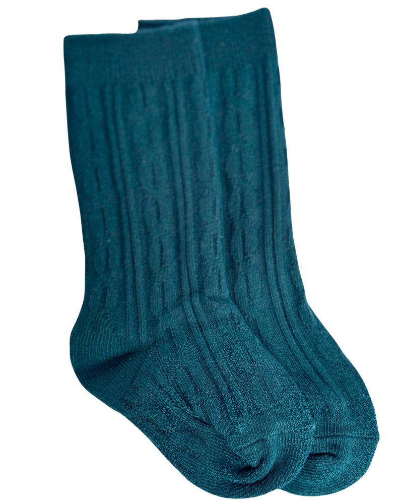 Pepper Knee-High Cable Knit Socks