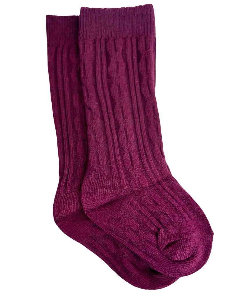 Pepper Knee-High Cable Knit Socks