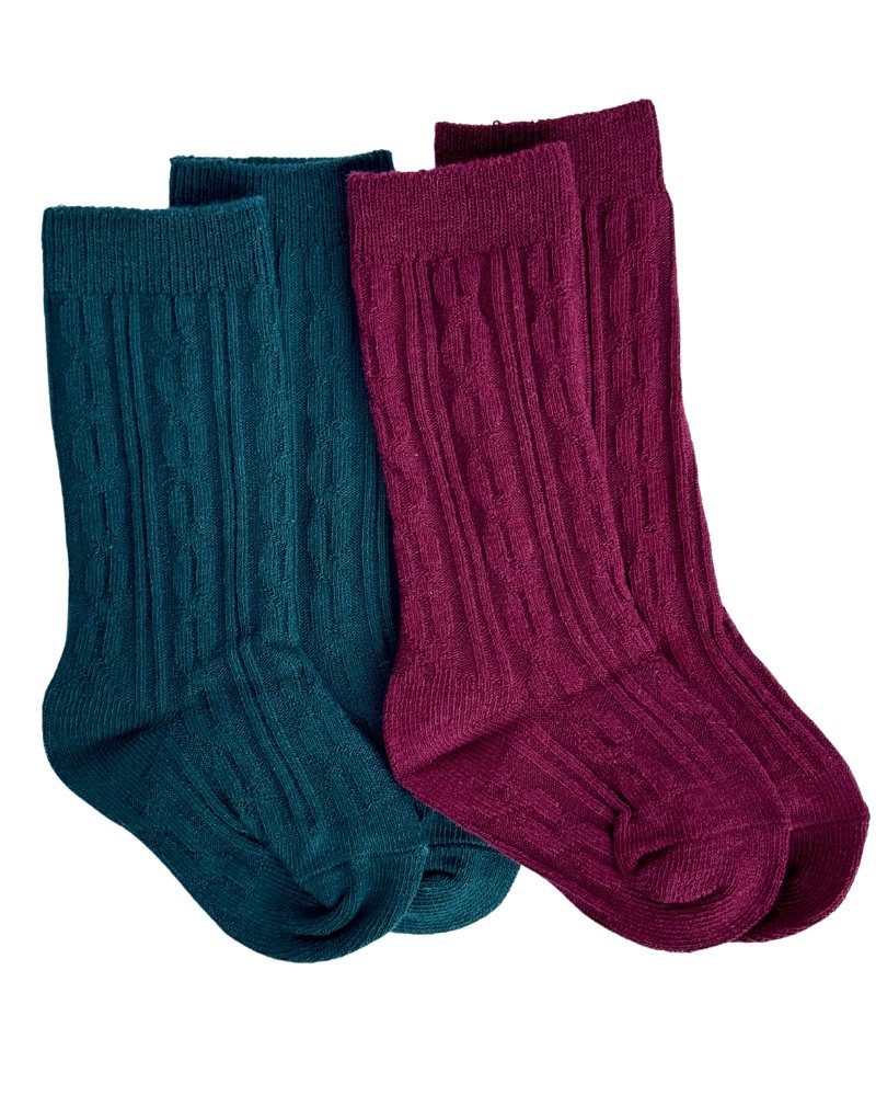 Pepper Knee-High Cable Knit Socks