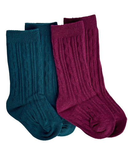 Pepper Knee-High Cable Knit Socks