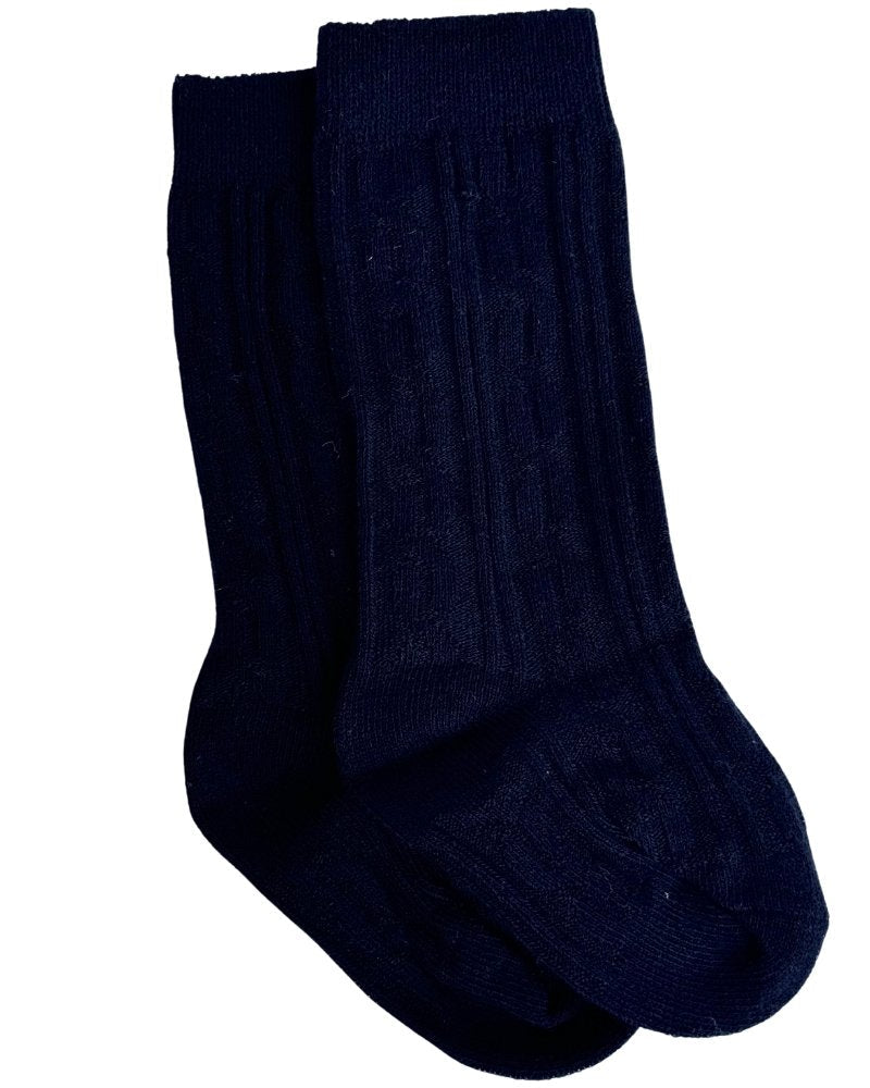 Pepper Knee-High Cable Knit Socks