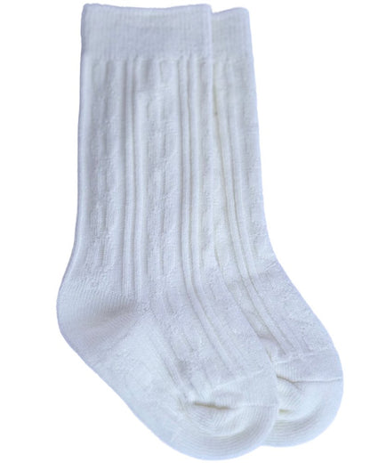 Pepper Knee-High Cable Knit Socks
