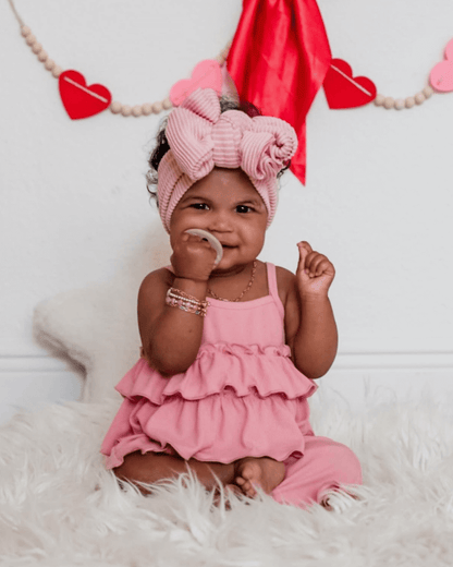 Presley Ruffle Tank Two-Piece Set - Pink