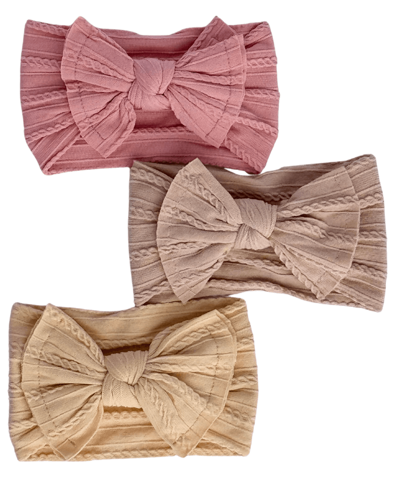 Solid Knit Nylon Headband - ROSE PINK