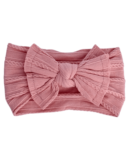 Solid Knit Nylon Headband - Rose Pink