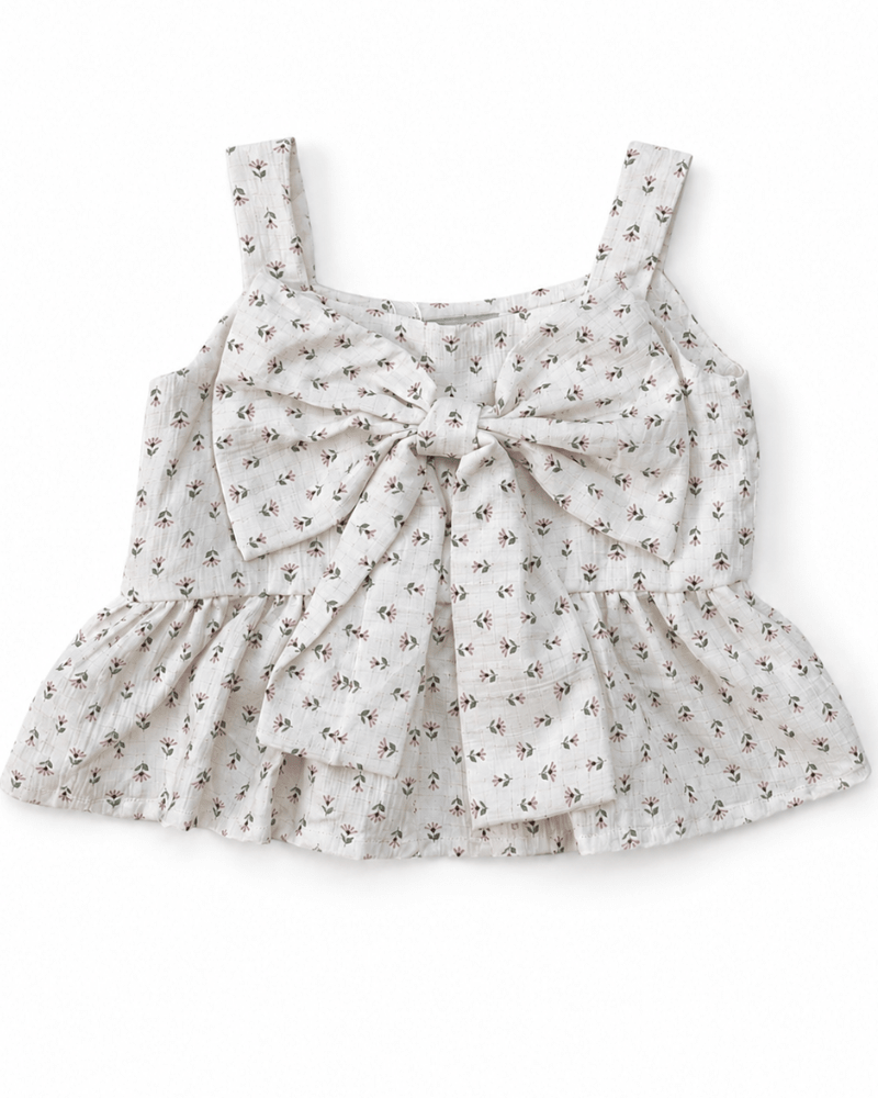 Tilly Bow Front Top - Cottage Rose