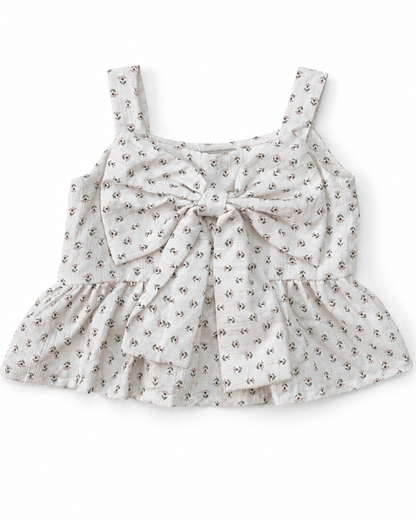 Tilly Bow Front Top - Cottage Rose