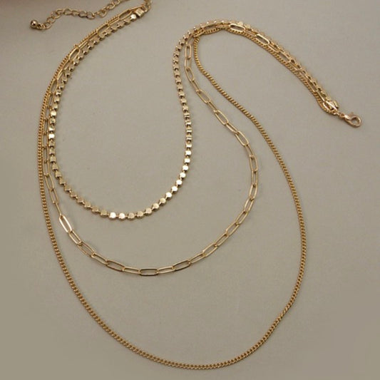 Chain Multi Layer Necklace - Gold